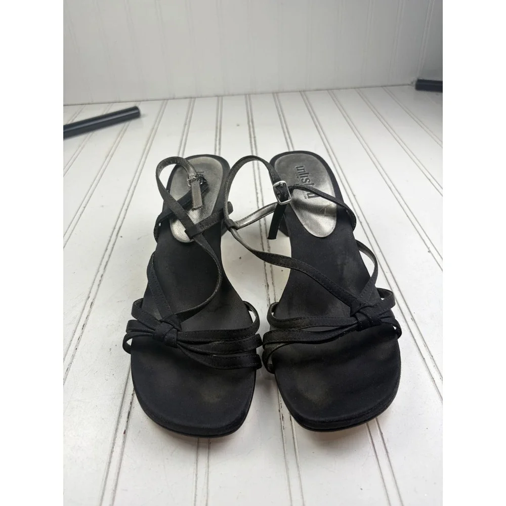 Unlisted Vintage Y2K Black Strappy Kitten Heel Sandals Women's Size 8.5